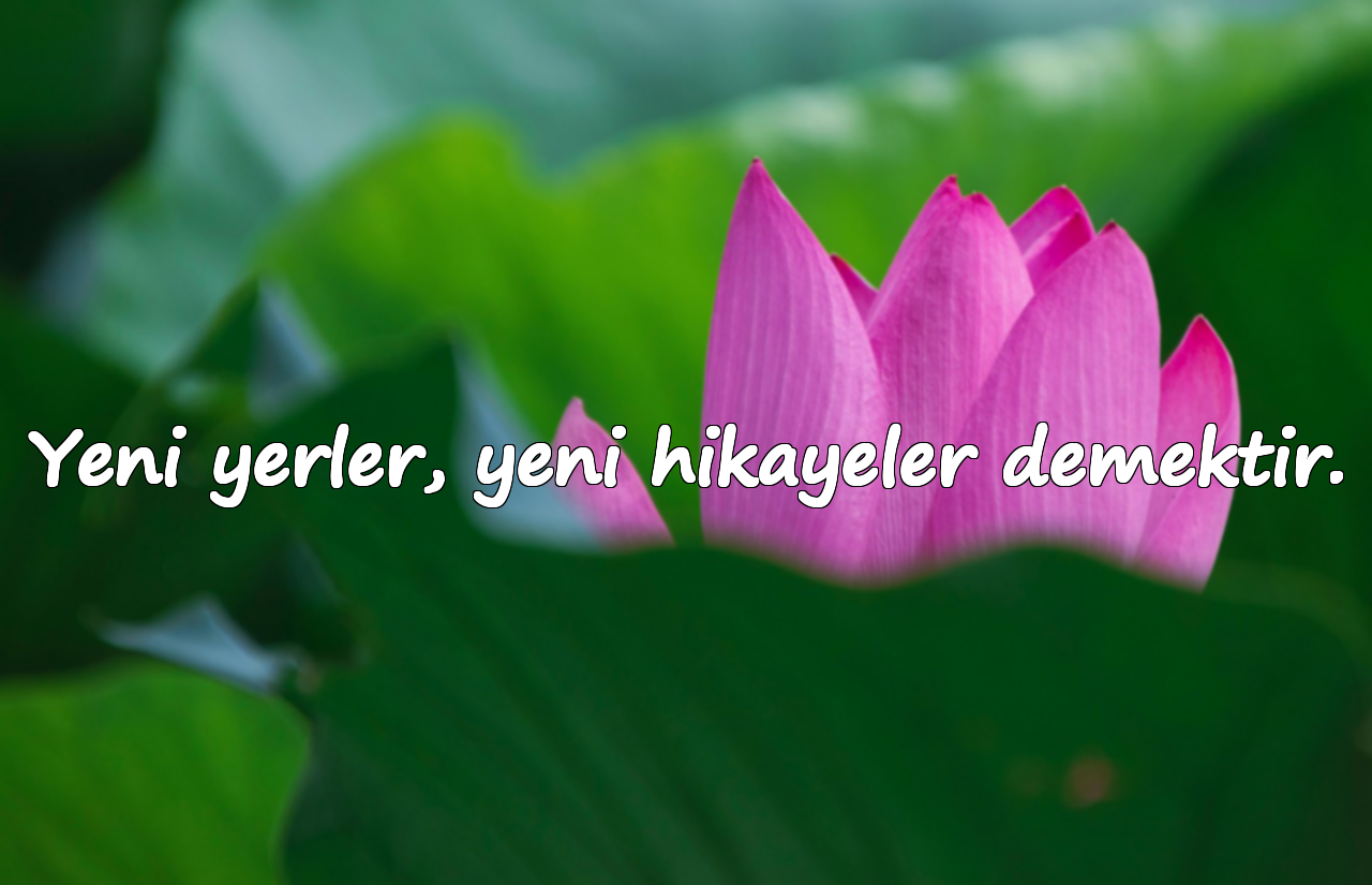 Yeni yerler, yeni hikayeler demektir.