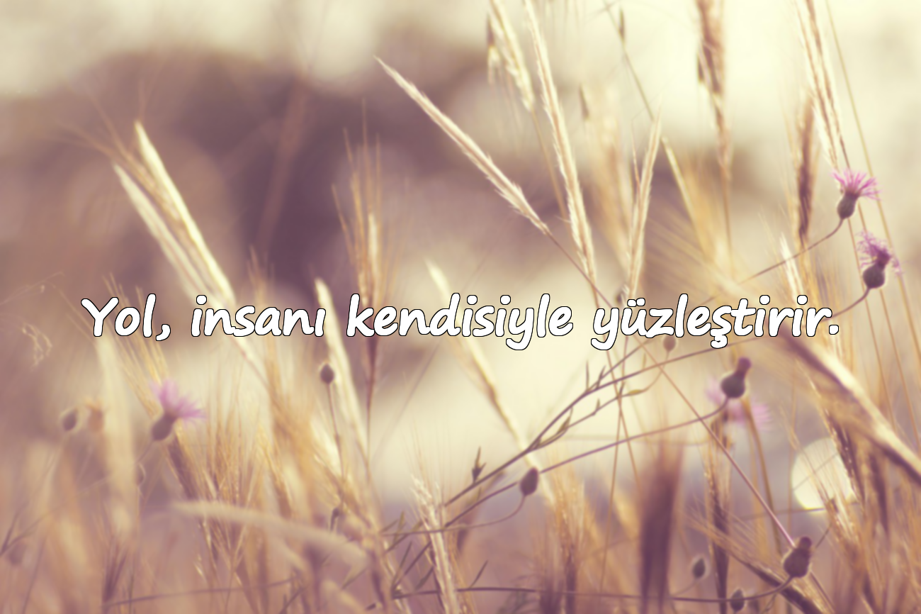 Yol, insanı kendisiyle yüzleştirir.