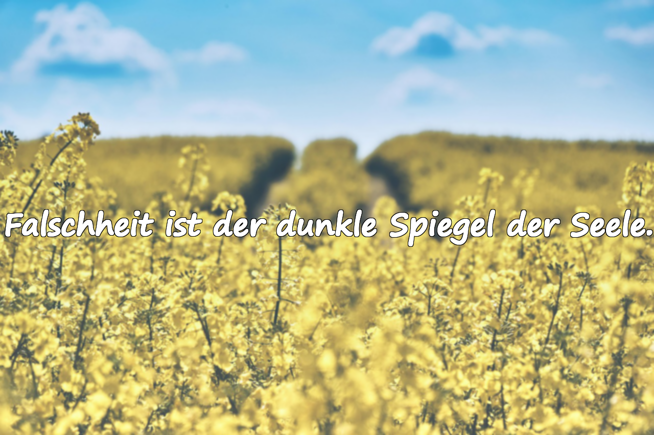 Falschheit ist der dunkle Spiegel der Seele.