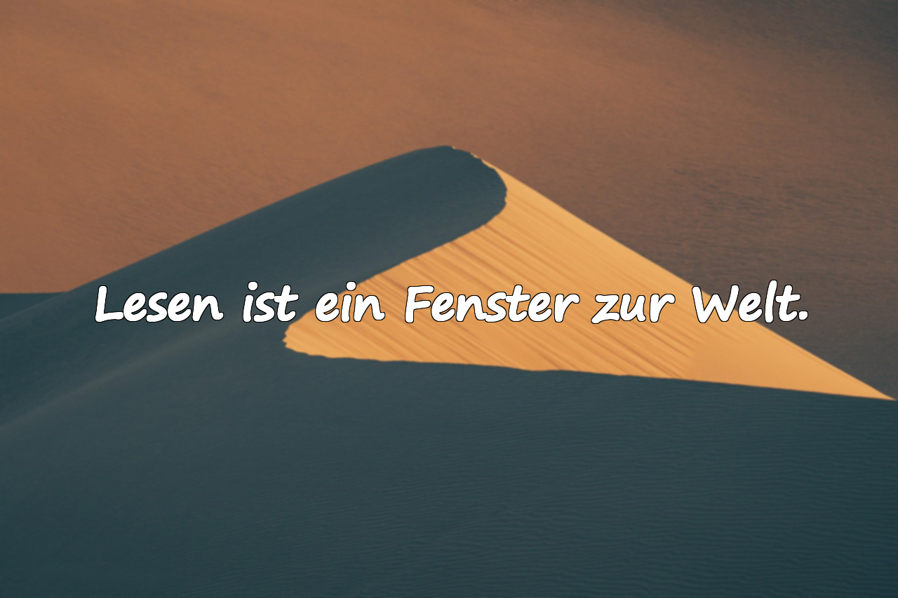 Lesen ist ein Fenster zur Welt.