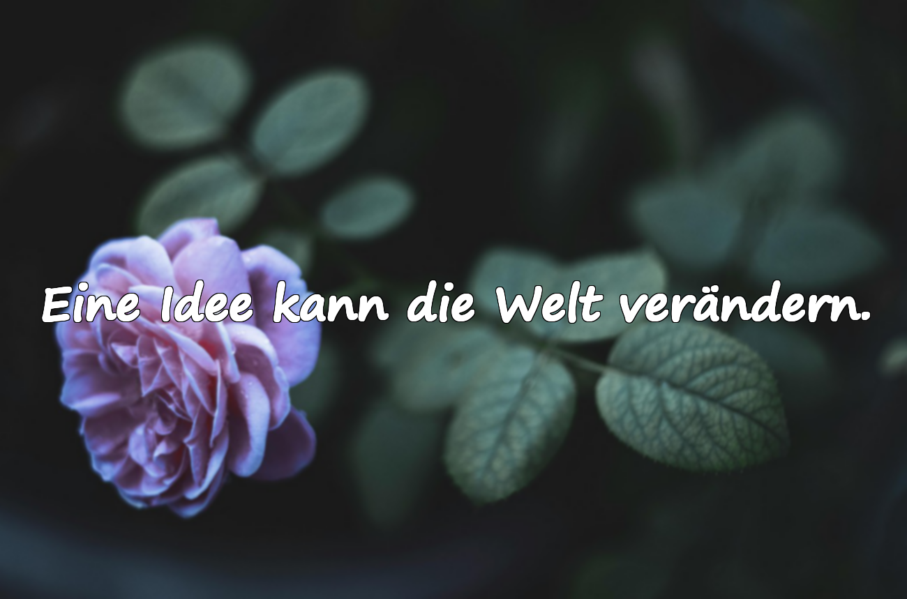 Eine Idee kann die Welt verändern.