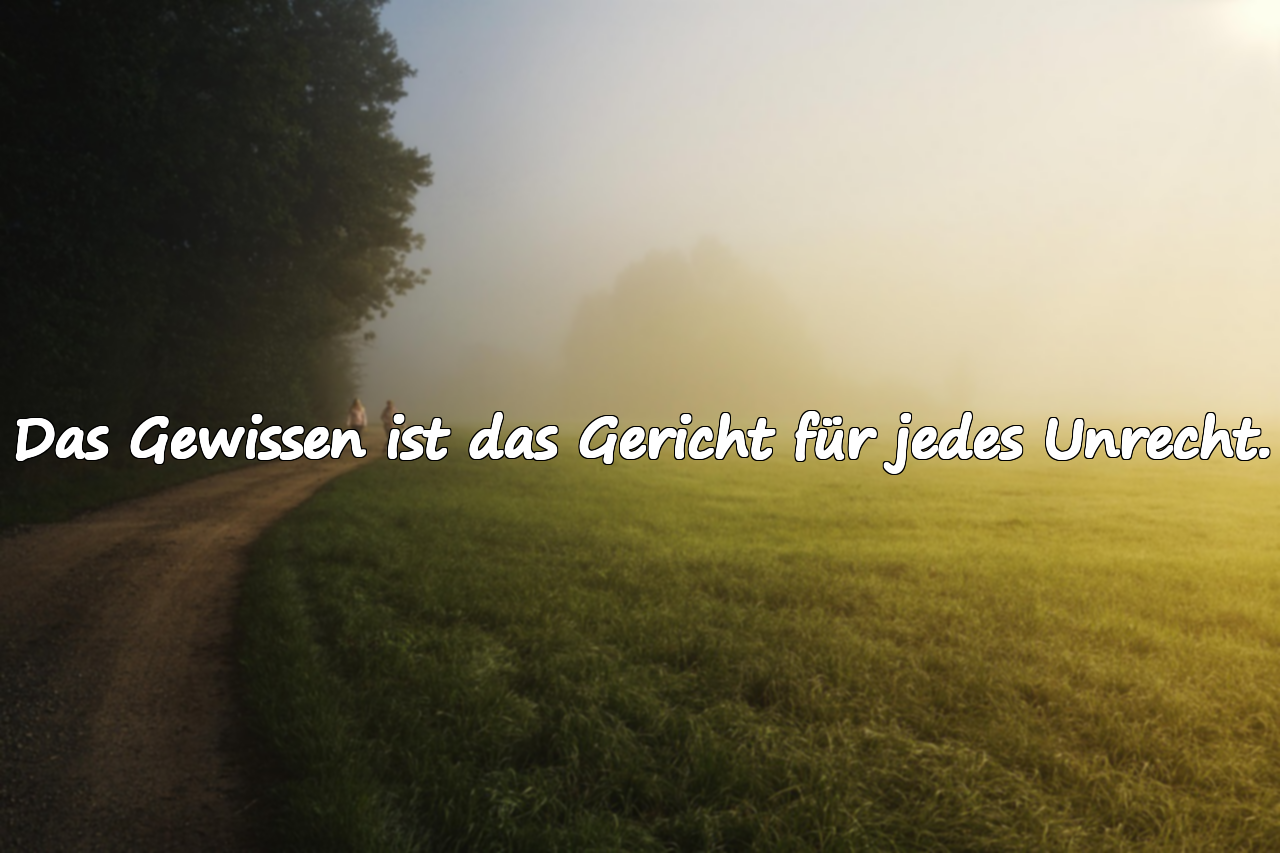 Das Gewissen ist das Gericht für jedes Unrecht.
