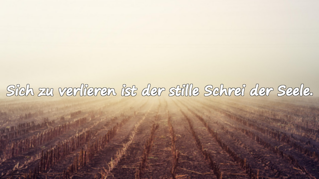 Sich zu verlieren ist der stille Schrei der Seele.