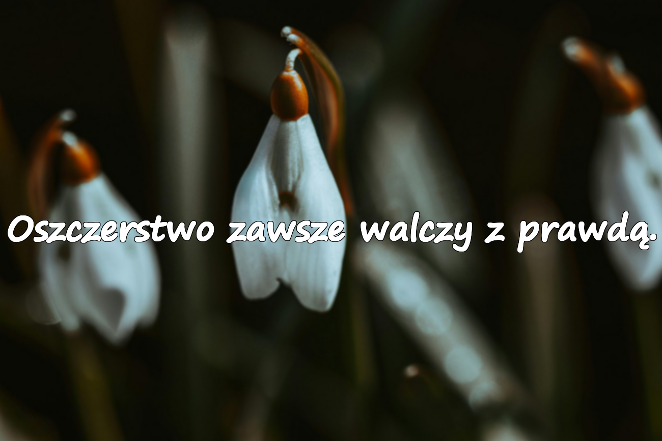 Oszczerstwo zawsze walczy z prawdą.