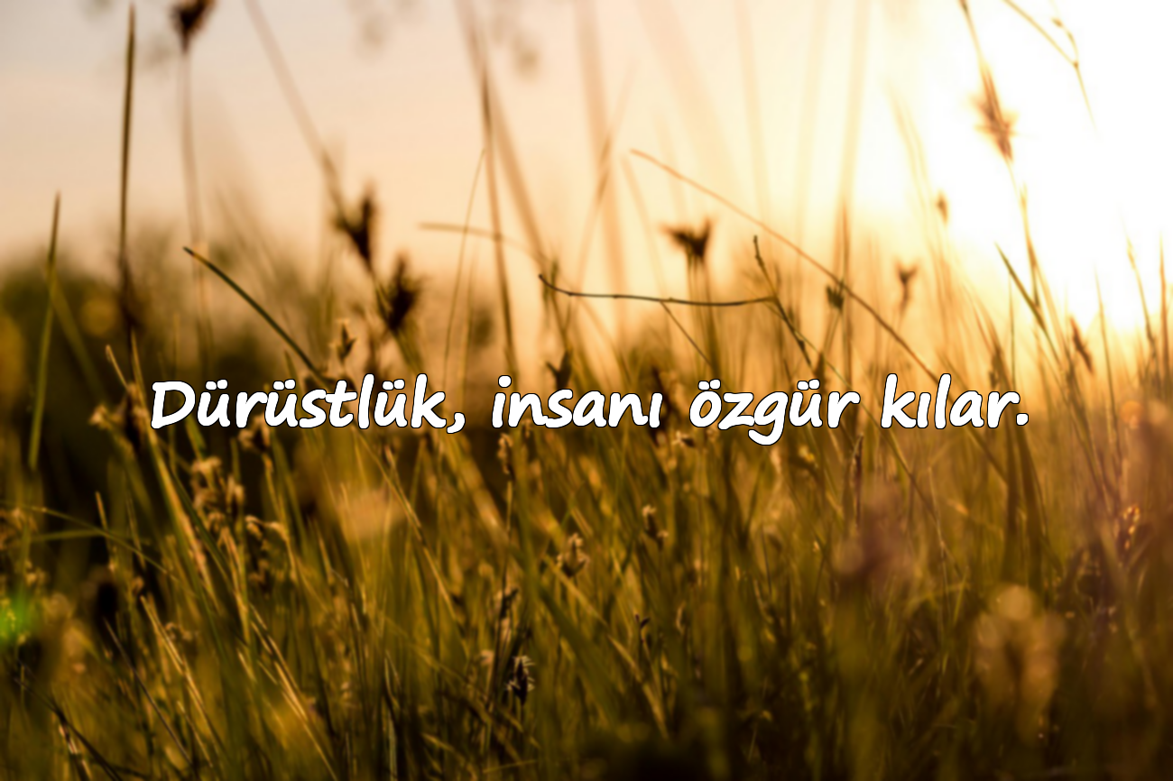 Dürüstlük, insanı özgür kılar.