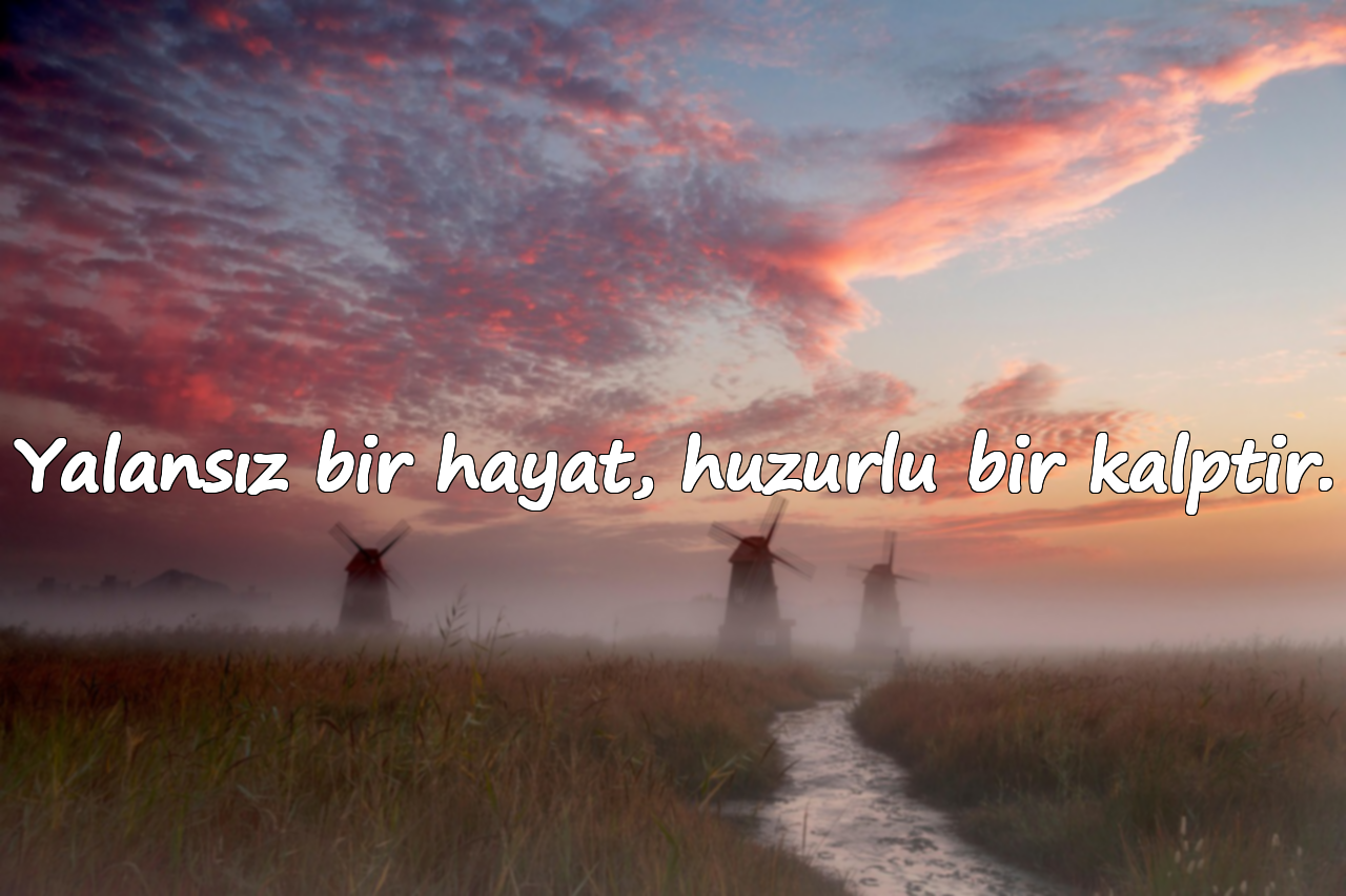 Yalansız bir hayat, huzurlu bir kalptir.