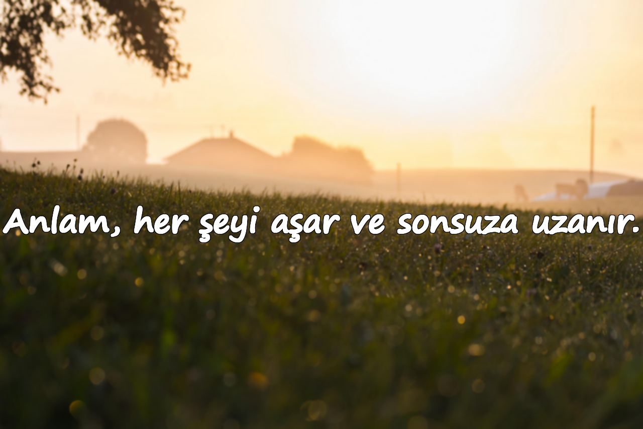 Anlam, her şeyi aşar ve sonsuza uzanır.