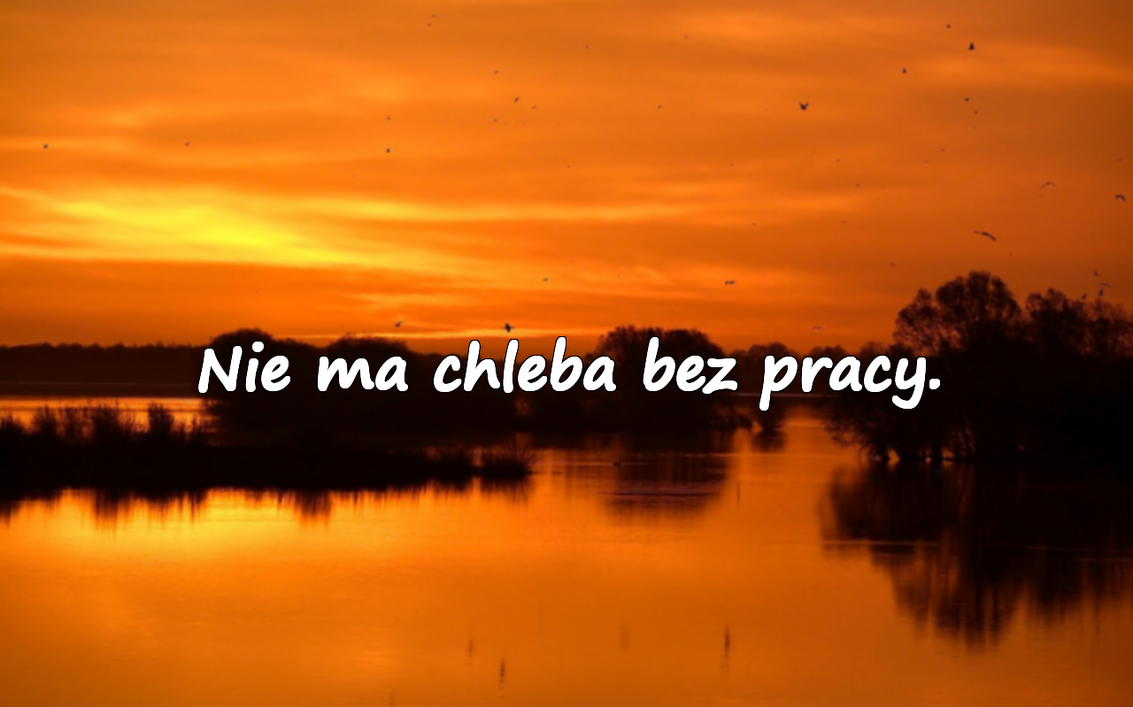 Nie ma chleba bez pracy.