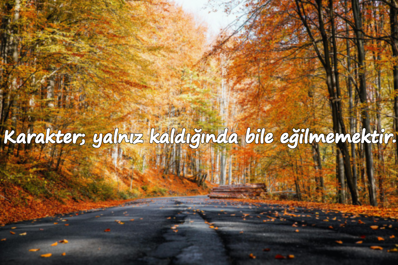 Karakter; yalnız kaldığında bile eğilmemektir.