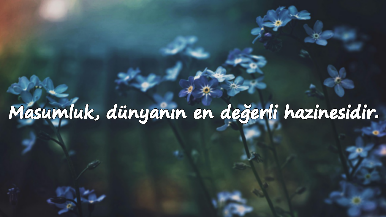 Masumluk, dünyanın en değerli hazinesidir.
