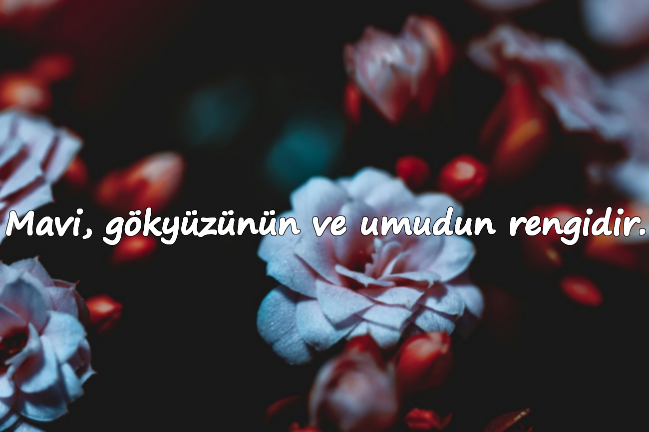 Mavi, gökyüzünün ve umudun rengidir.