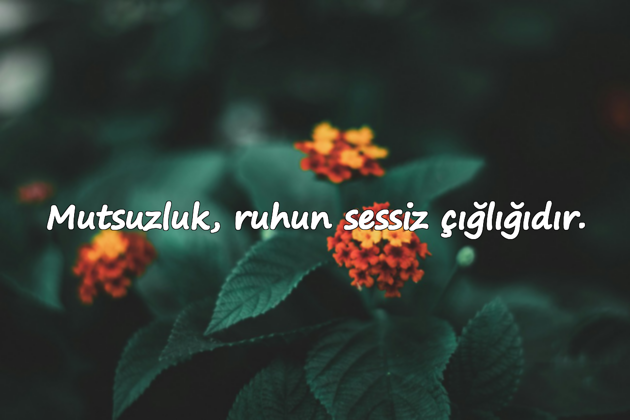 Mutsuzluk, ruhun sessiz çığlığıdır.