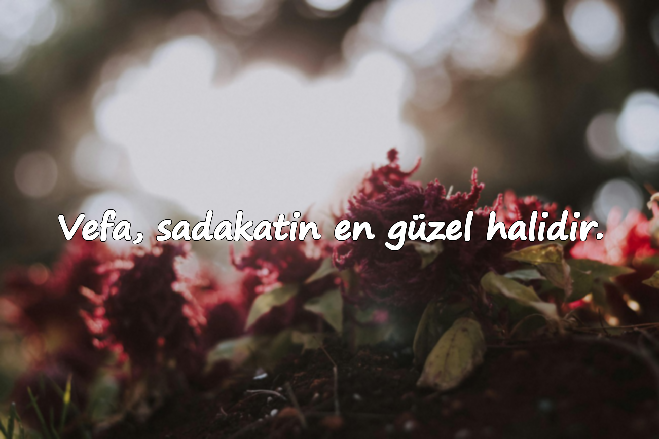 Vefa, sadakatin en güzel halidir.