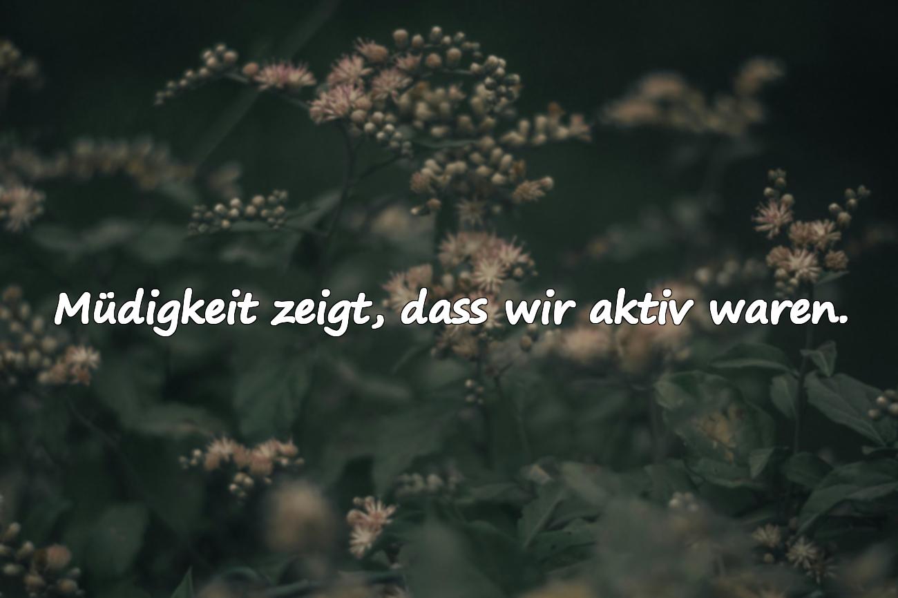 Sprüche über das Müdewerden