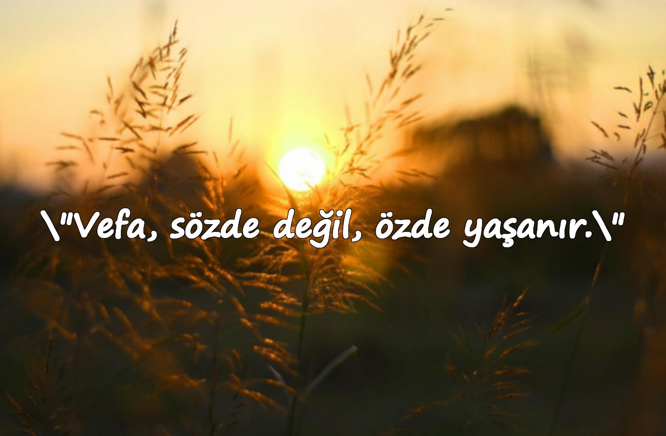 vefa ile ilgili sözler